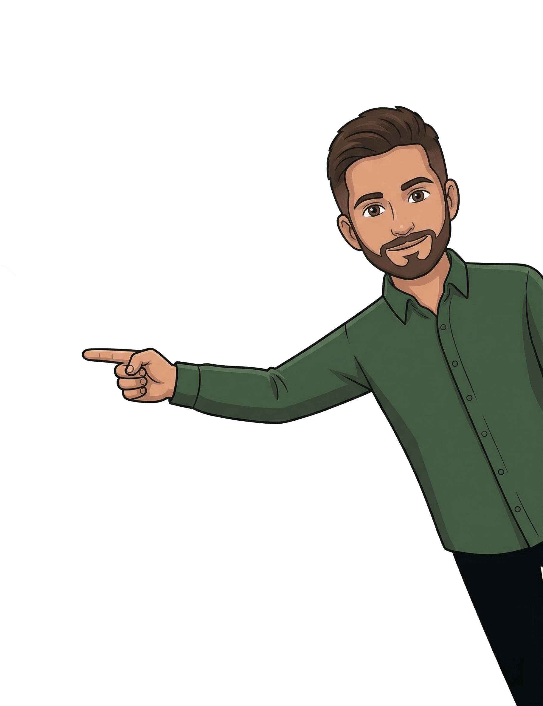 Cartoon illustration of Ivan pointing at the headline