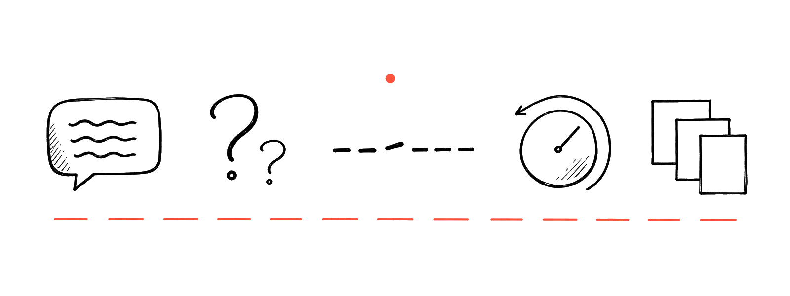 Five signal glyphs in a row